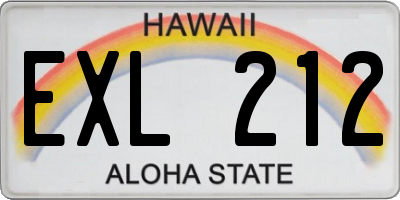 HI license plate EXL212
