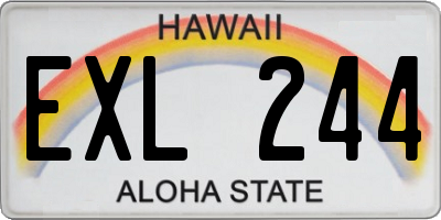 HI license plate EXL244