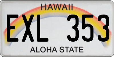 HI license plate EXL353
