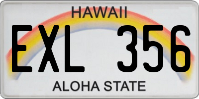 HI license plate EXL356