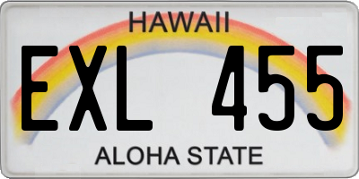 HI license plate EXL455