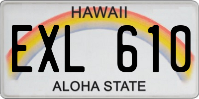 HI license plate EXL610