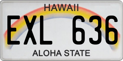 HI license plate EXL636