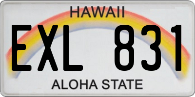 HI license plate EXL831