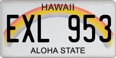 HI license plate EXL953