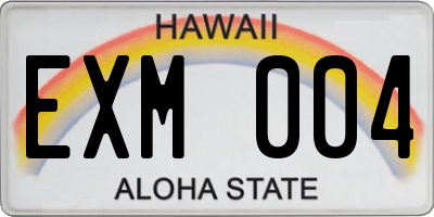 HI license plate EXM004