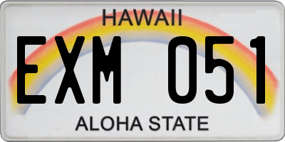 HI license plate EXM051
