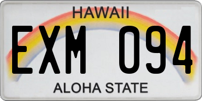 HI license plate EXM094