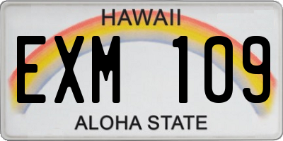 HI license plate EXM109