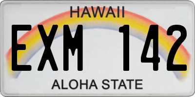 HI license plate EXM142