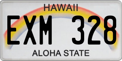 HI license plate EXM328
