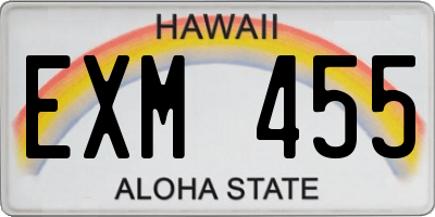 HI license plate EXM455