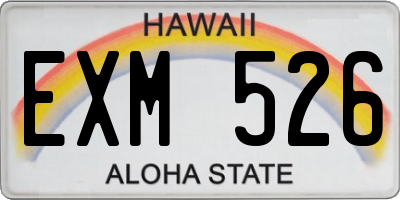 HI license plate EXM526