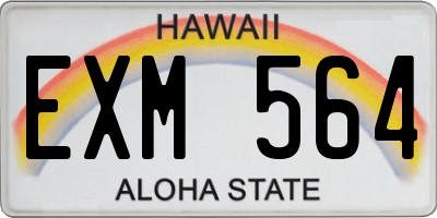 HI license plate EXM564
