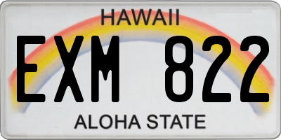 HI license plate EXM822