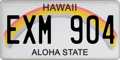 HI license plate EXM904
