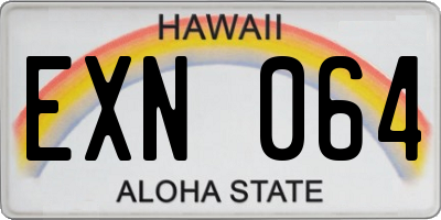 HI license plate EXN064