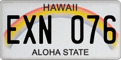 HI license plate EXN076
