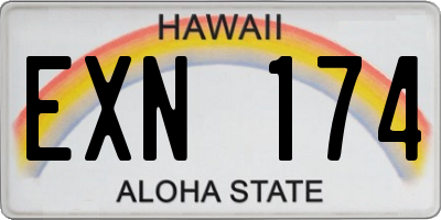 HI license plate EXN174