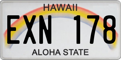 HI license plate EXN178