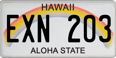 HI license plate EXN203