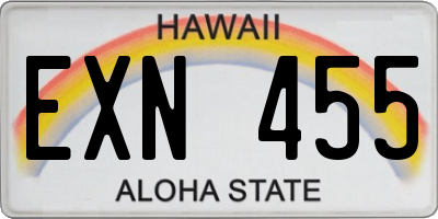 HI license plate EXN455