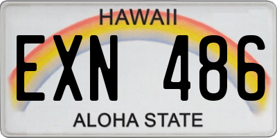HI license plate EXN486