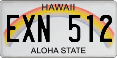 HI license plate EXN512