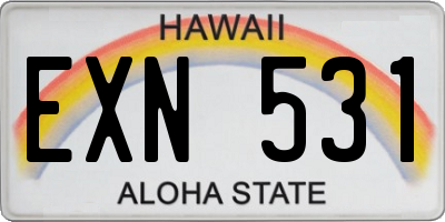 HI license plate EXN531