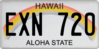 HI license plate EXN720