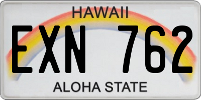 HI license plate EXN762