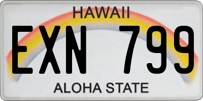 HI license plate EXN799