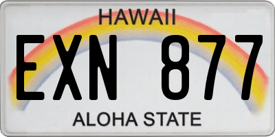 HI license plate EXN877