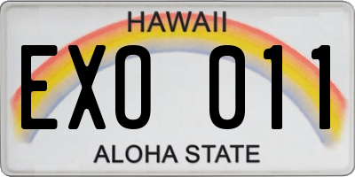 HI license plate EXO011