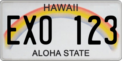 HI license plate EXO123