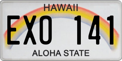 HI license plate EXO141