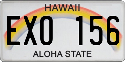 HI license plate EXO156