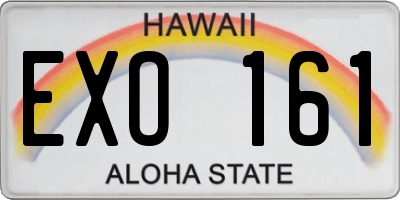 HI license plate EXO161