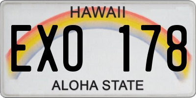 HI license plate EXO178