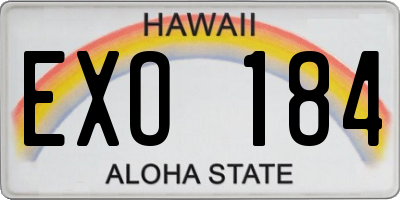 HI license plate EXO184