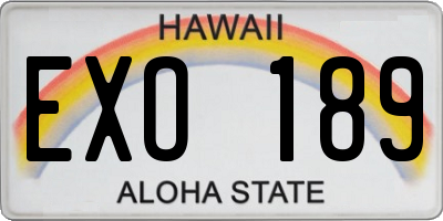 HI license plate EXO189