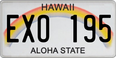 HI license plate EXO195