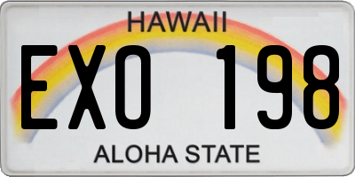 HI license plate EXO198