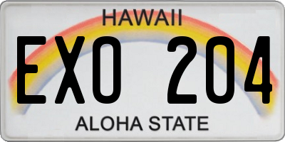 HI license plate EXO204