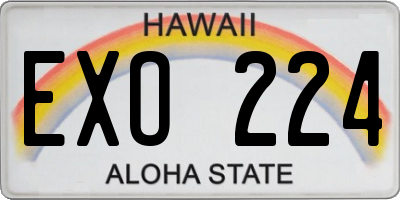 HI license plate EXO224