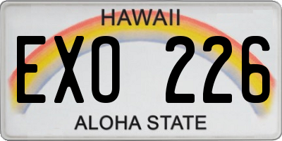 HI license plate EXO226