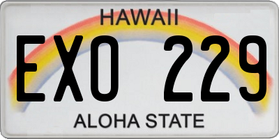 HI license plate EXO229