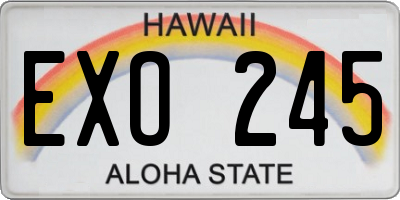 HI license plate EXO245