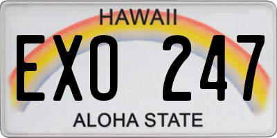 HI license plate EXO247