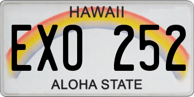 HI license plate EXO252